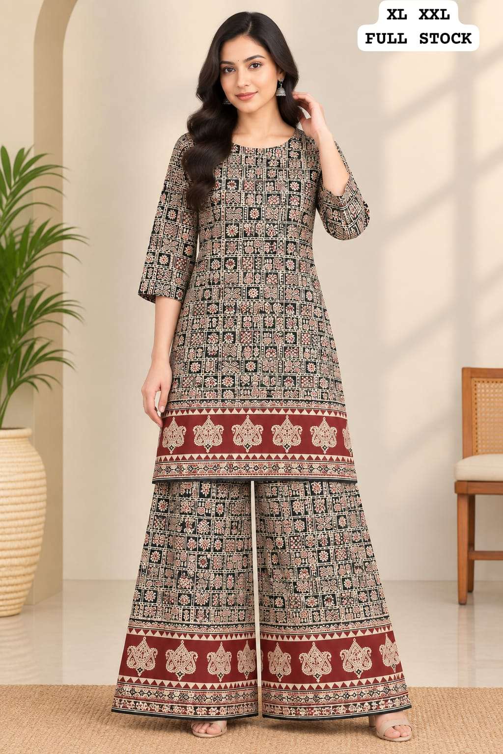 NAVRATRI SPECIAL CORD SET COTTON AJARAKH PRINT 2 PIECE ONLINE SHOP